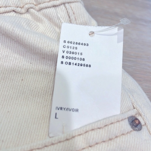 NWT Urban Outfitters BDG A-Line Cutoff Ivory High-Rise Baggy Denim shorts - Picture 10 of 13